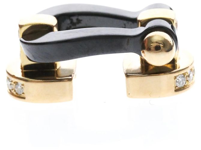 Pulsera Fred Force 10 Long Sleeve Half Diamond Negro Dorado - vista 13