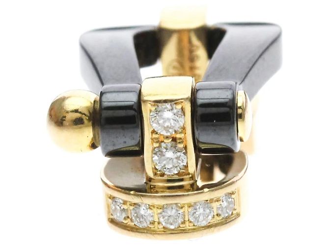 Pulsera Fred Force 10 Long Sleeve Half Diamond Negro Dorado - vista 14