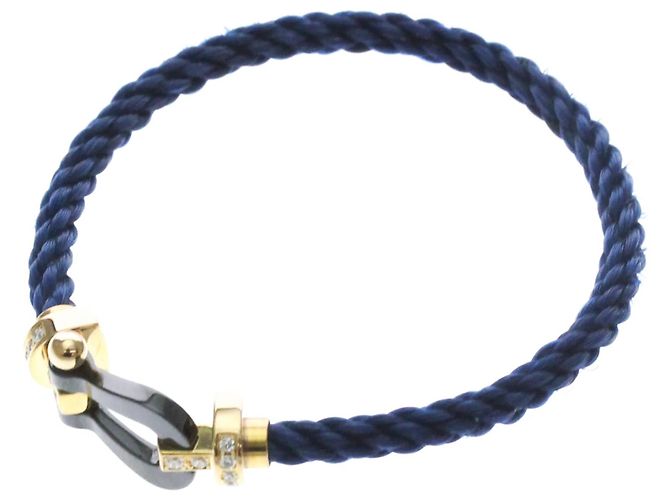 Pulsera Fred Force 10 Long Sleeve Half Diamond Negro Dorado - vista 2