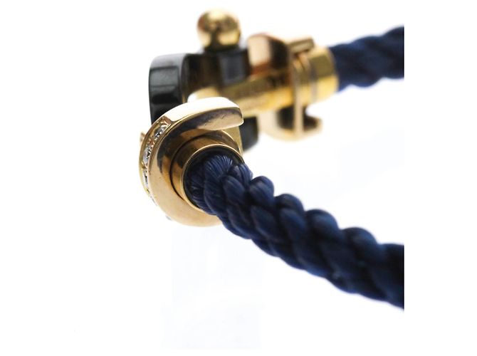 Pulsera Fred Force 10 Long Sleeve Half Diamond Negro Dorado - vista 3