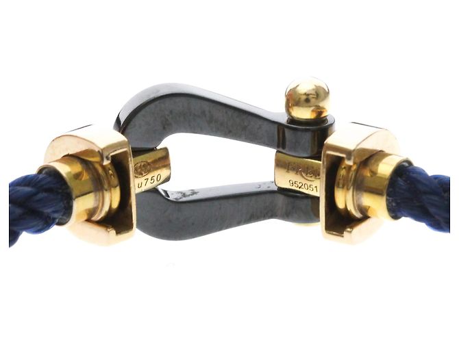 Pulsera Fred Force 10 Long Sleeve Half Diamond Negro Dorado - vista 6