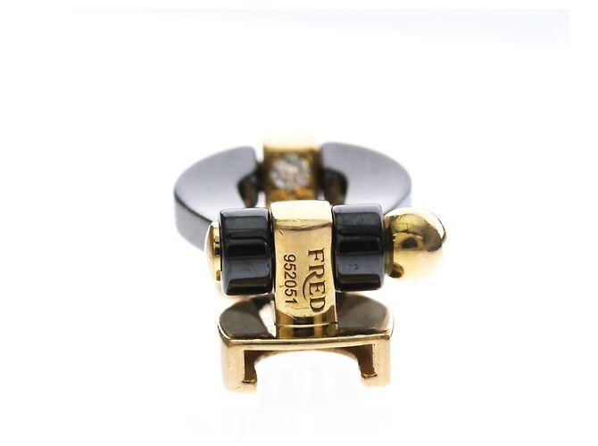 Pulsera Fred Force 10 Long Sleeve Half Diamond Negro Dorado - vista 9