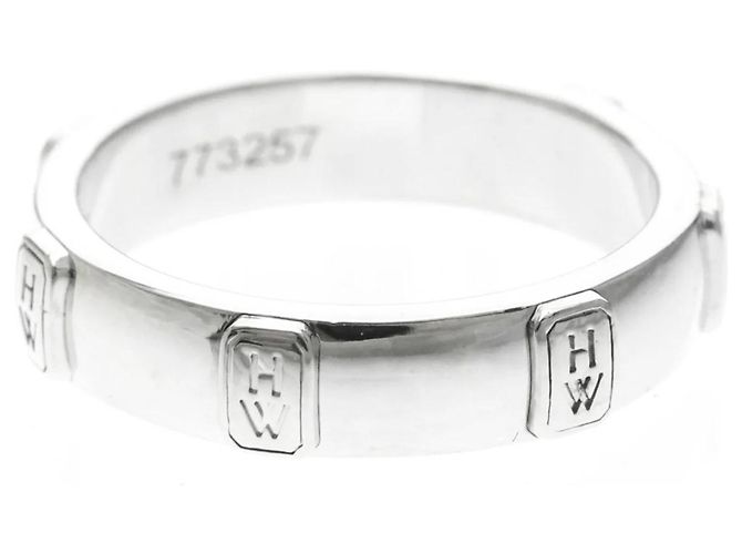 Harry Winston Ehering aus 18K Weißgold mit Diamanten Silber - Ansicht 4