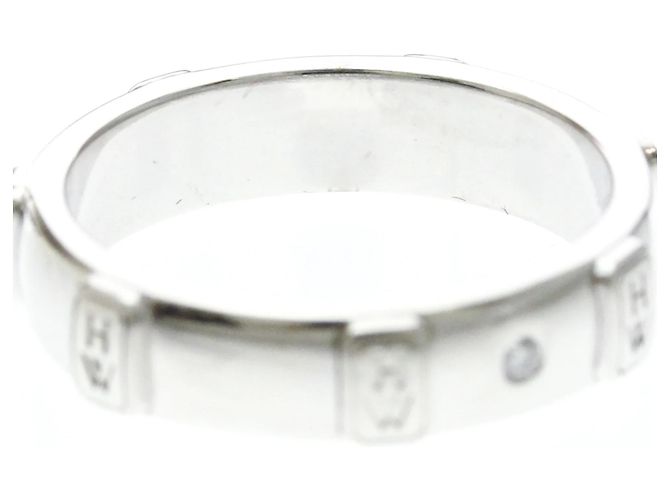 Harry Winston Ehering aus 18K Weißgold mit Diamanten Silber - Ansicht 7