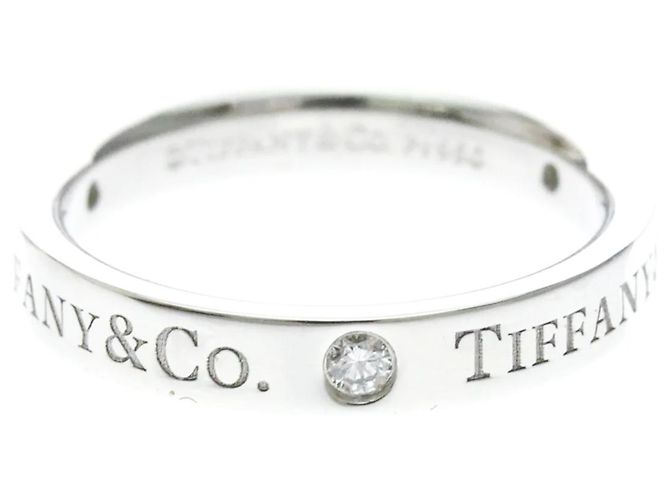 Autre Marque Bague Tiffany Flat Band avec 3 diamants Argenté - vue 3