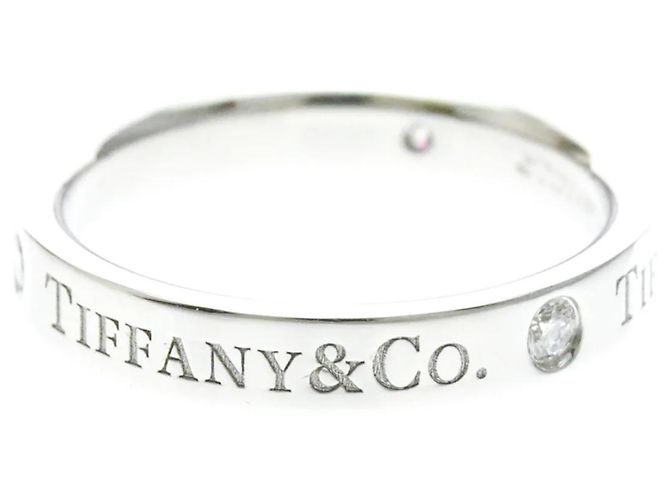 Autre Marque Bague Tiffany Flat Band avec 3 diamants Argenté - vue 4