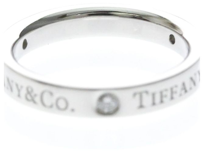 Autre Marque Bague Tiffany Flat Band avec 3 diamants Argenté - vue 7