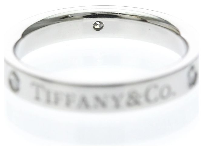 Autre Marque Bague Tiffany Flat Band avec 3 diamants Argenté - vue 8