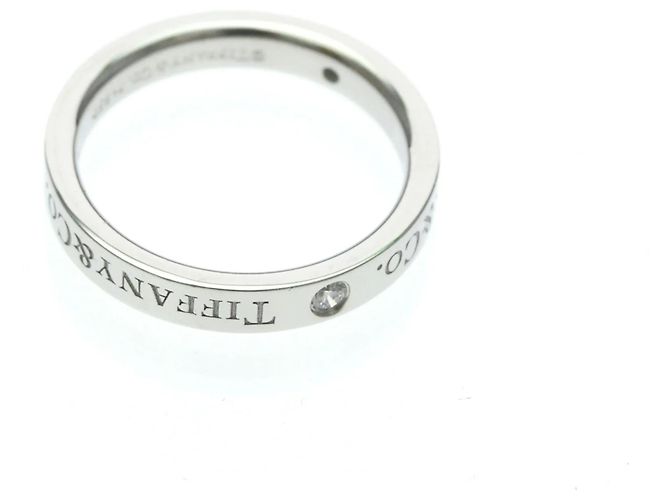 Autre Marque Bague Tiffany Flat Band avec 3 diamants Argenté - vue 9