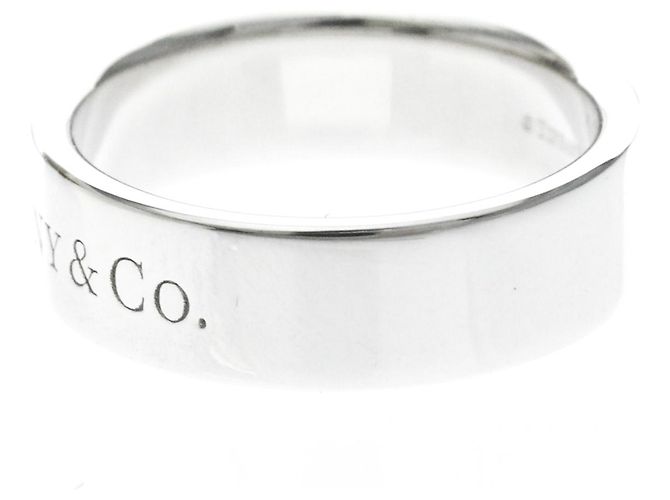 Autre Marque Anello Tiffany Flat Band in platino Argento - vista 2