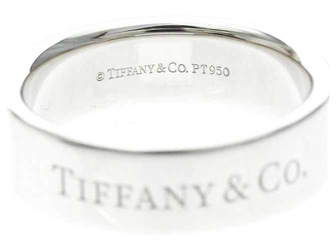 Autre Marque Anello Tiffany Flat Band in platino Argento - vista 5