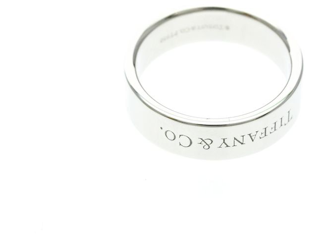 Autre Marque Anello Tiffany Flat Band in platino Argento - vista 9