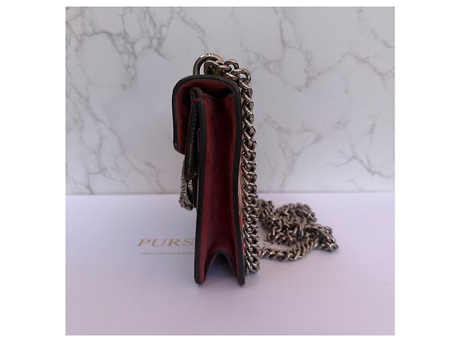 Borsa Mini Gucci Dionysus GG Supreme Bloom Rosa Bianco Rosso Verde Monogramma - vista 10