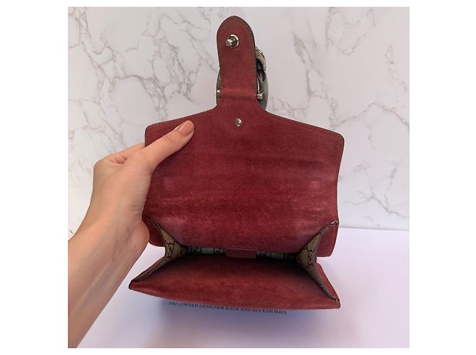Borsa Mini Gucci Dionysus GG Supreme Bloom Rosa Bianco Rosso Verde Monogramma - vista 14