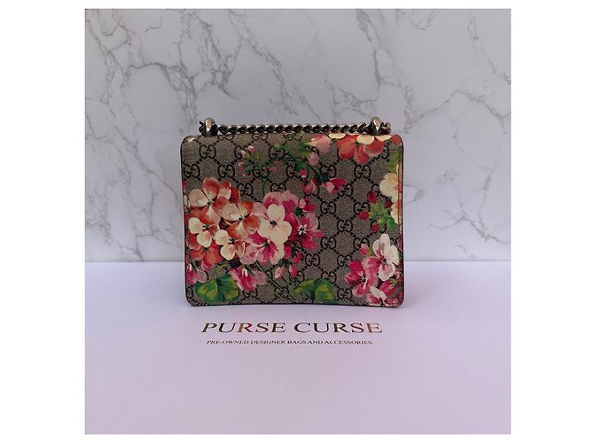 Borsa Mini Gucci Dionysus GG Supreme Bloom Rosa Bianco Rosso Verde Monogramma - vista 4