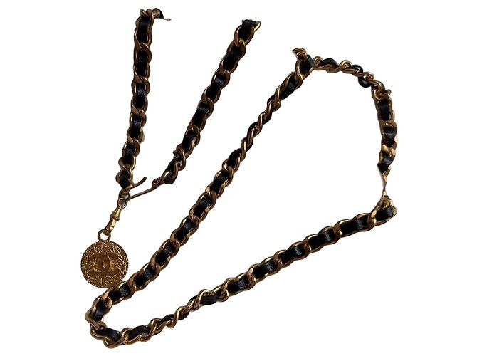 Timeless Cinturón Chanel CC Charm Negro Dorado - vista 2