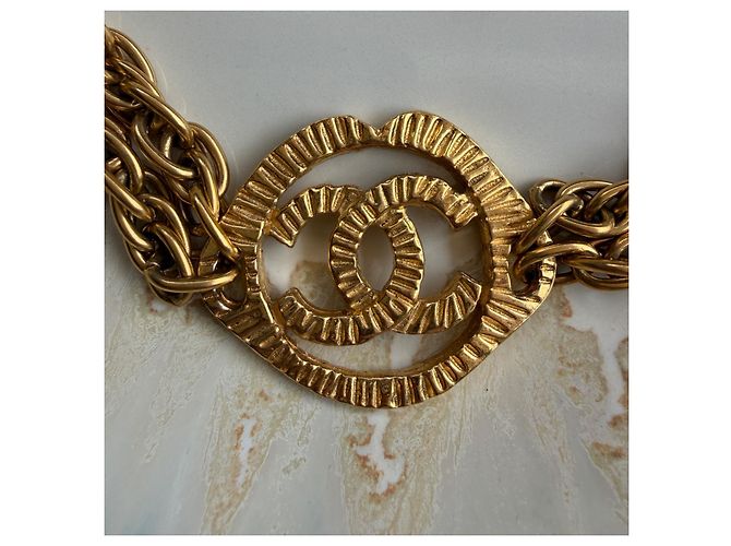 Collana a catena Chanel CC Logo D'oro - vista 3