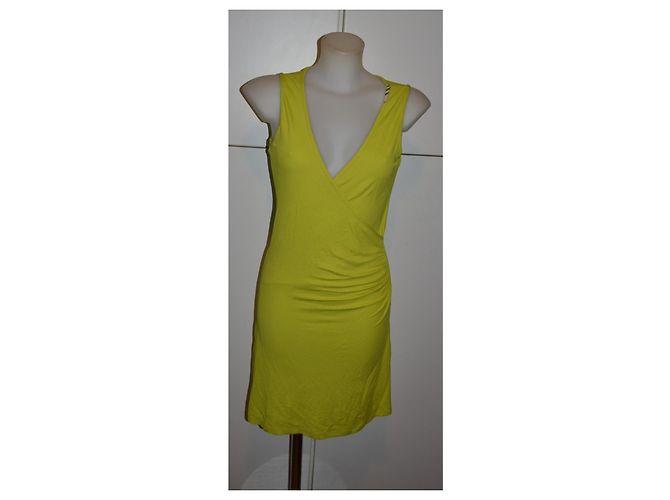 Abito Burberry in viscosa verde lime - vista 2
