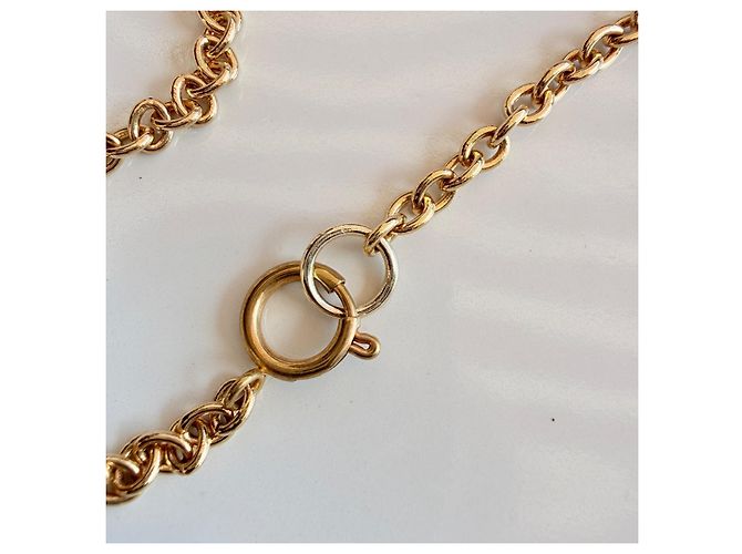 Collana Chanel Vintage Heart CC D'oro - vista 10