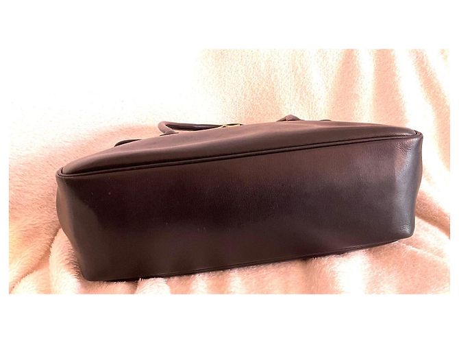 Borsa Longchamp Le Roseau Pelle Nera Nero - vista 5