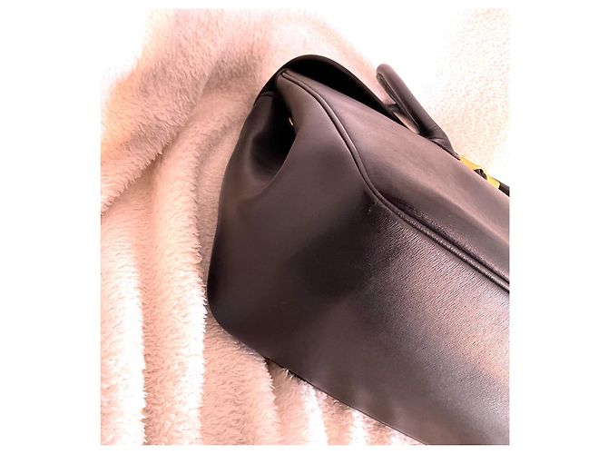 Borsa Longchamp Le Roseau Pelle Nera Nero - vista 6