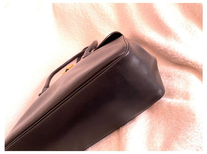 Borsa Longchamp Le Roseau Pelle Nera Nero - vista 7