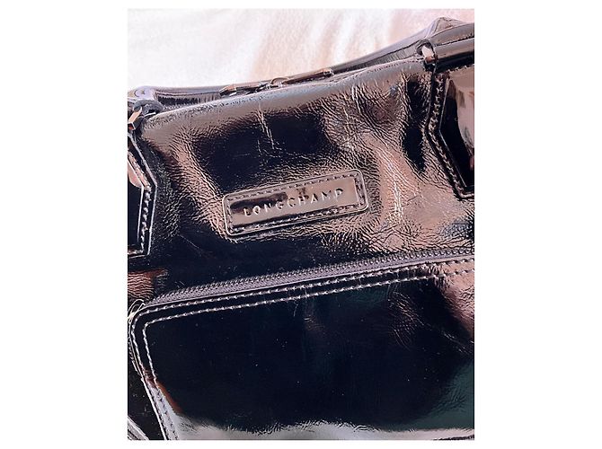 Longchamp Légende Bolso de Cuero Charol Negro - vista 10