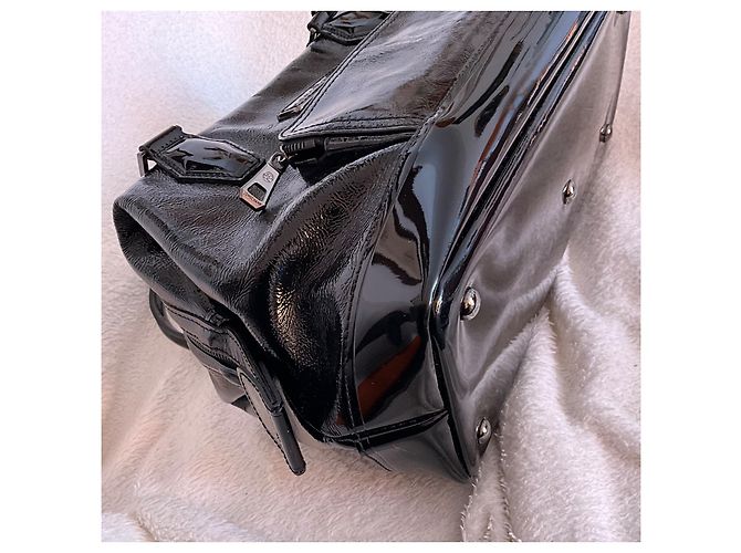 Longchamp Légende Bolso de Cuero Charol Negro - vista 12