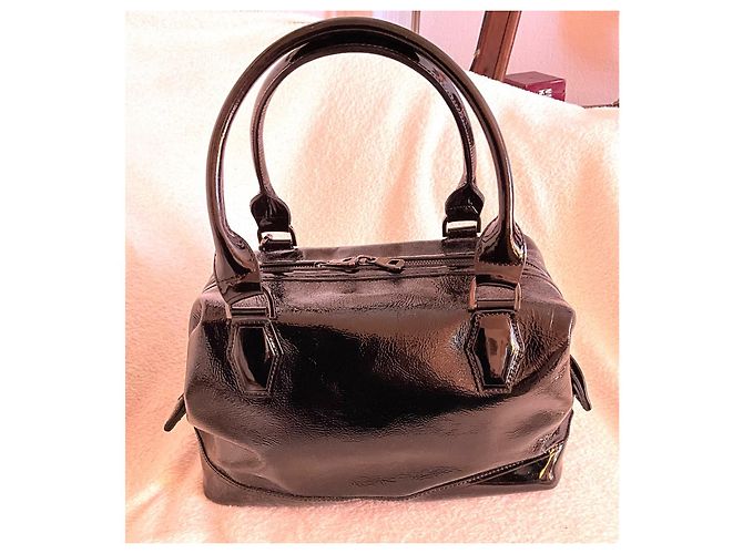 Longchamp Légende Bolso de Cuero Charol Negro - vista 2
