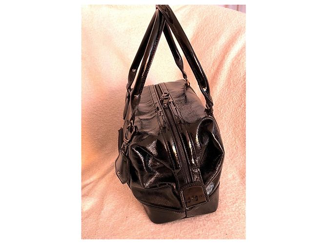 Longchamp Légende Bolso de Cuero Charol Negro - vista 3