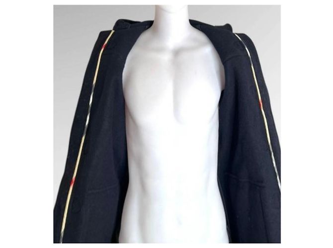 Burberry navy blue wool duffle coat - view 10