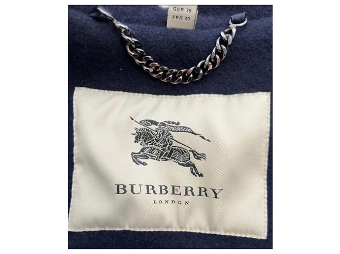 Burberry navy blue wool duffle coat - view 14