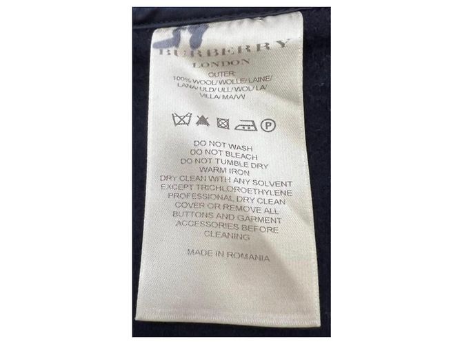 Burberry navy blue wool duffle coat - view 15
