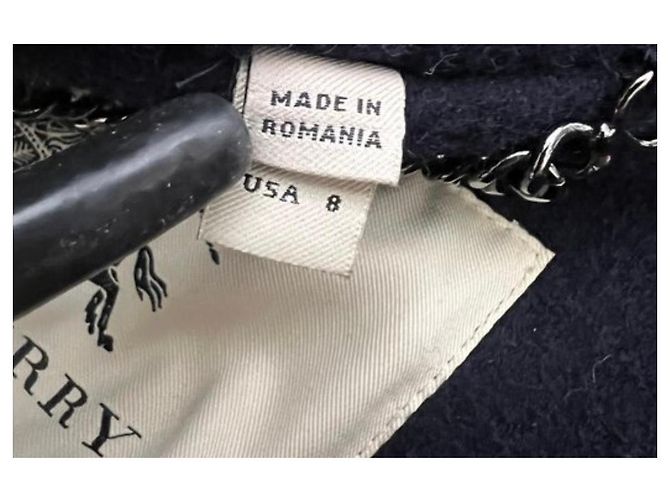 Burberry navy blue wool duffle coat - view 17