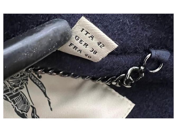 Burberry navy blue wool duffle coat - view 19