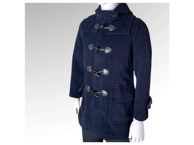 Burberry navy blue wool duffle coat - view 3