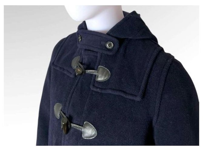 Burberry navy blue wool duffle coat - view 7