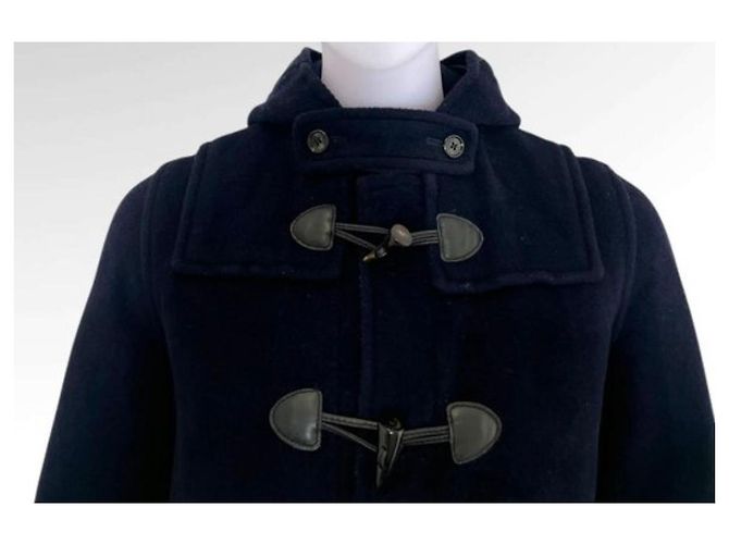 Burberry navy blue wool duffle coat - view 8