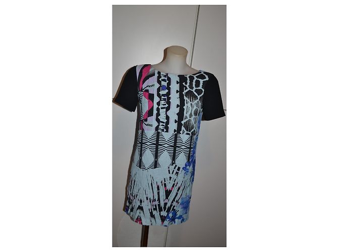 Pinko kurzes Kleid mit abstraktem Print Schwarz Blau Mehrfarben - Ansicht 2
