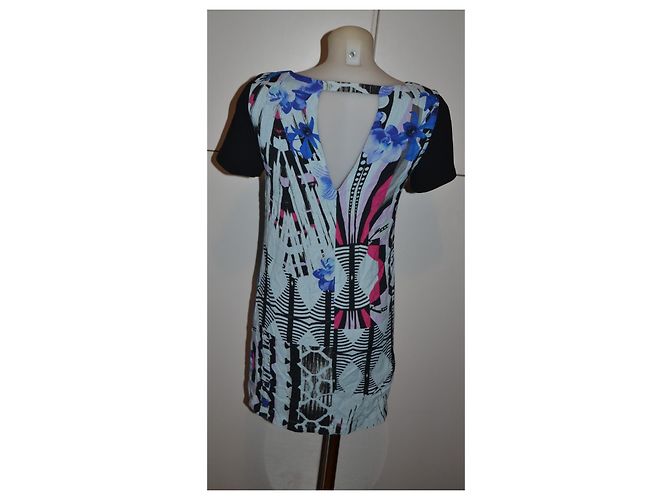 Pinko kurzes Kleid mit abstraktem Print Schwarz Blau Mehrfarben - Ansicht 3