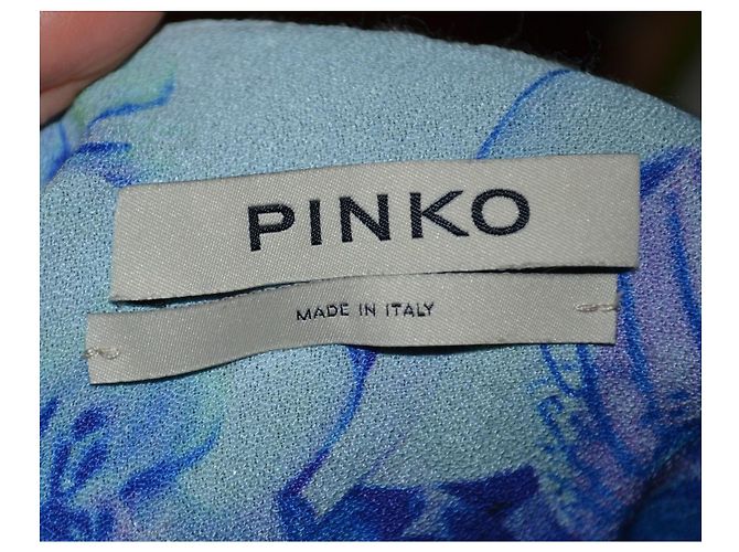 Pinko kurzes Kleid mit abstraktem Print Schwarz Blau Mehrfarben - Ansicht 5