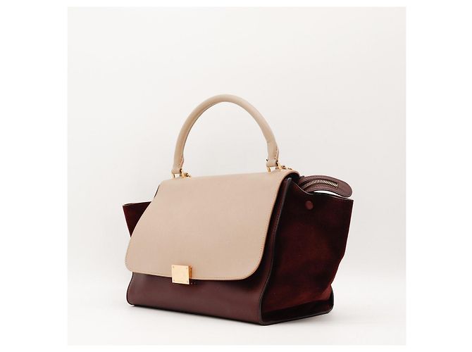 Céline Bolsa Celine Trio Bege Bordeaux - vista 2
