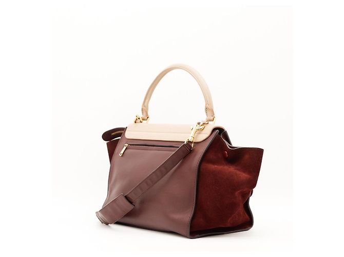 Céline Bolsa Celine Trio Bege Bordeaux - vista 4
