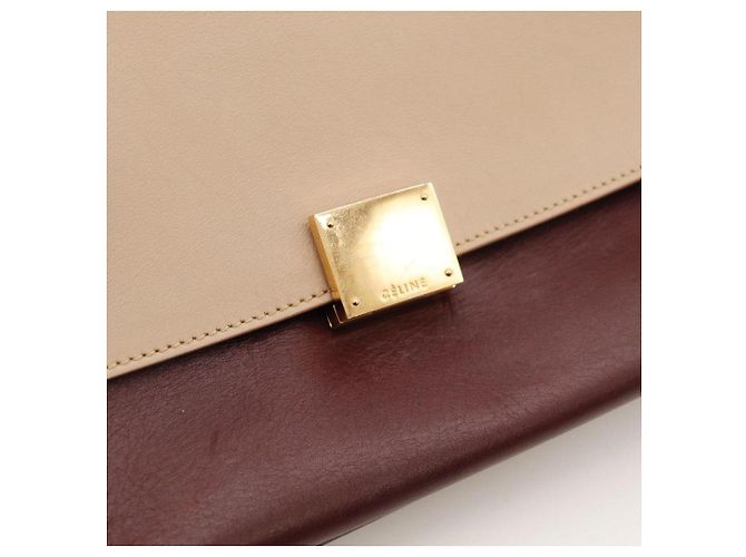 Céline Bolsa Celine Trio Bege Bordeaux - vista 6
