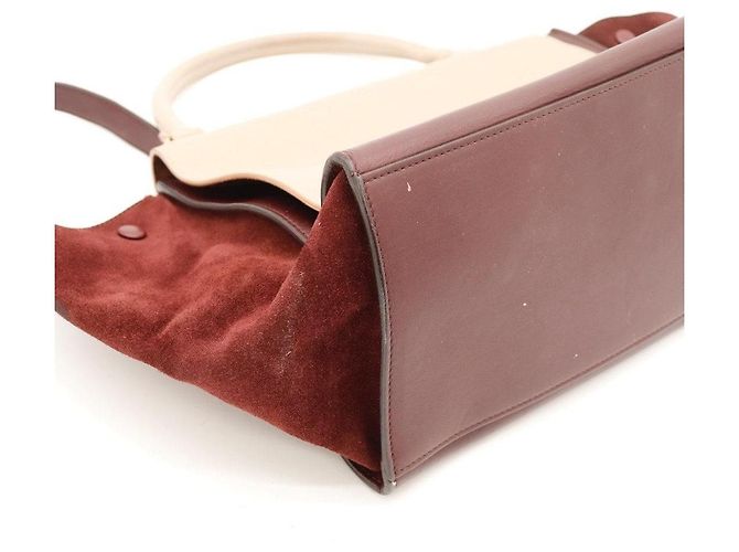 Céline Bolsa Celine Trio Bege Bordeaux - vista 7