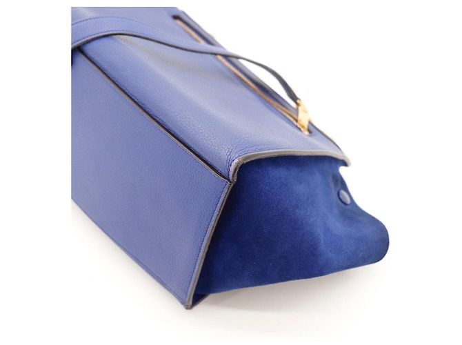 Céline Borsa Celine "Big Bag" con manico in pelle blu e camoscio - vista 10