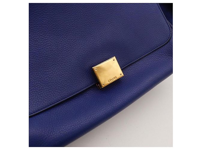 Céline Borsa Celine "Big Bag" con manico in pelle blu e camoscio - vista 6