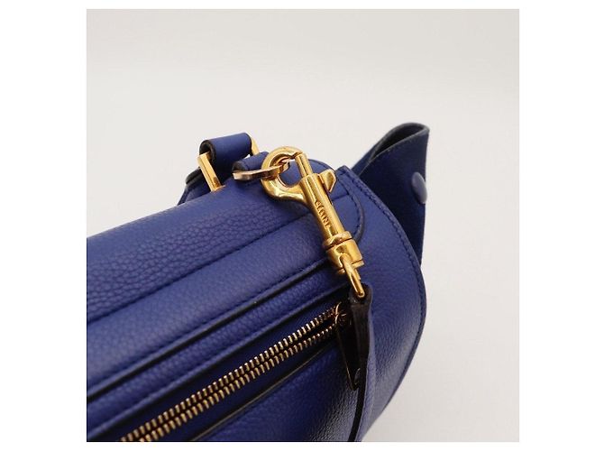 Céline Borsa Celine "Big Bag" con manico in pelle blu e camoscio - vista 7