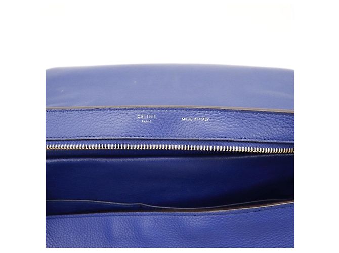 Céline Borsa Celine "Big Bag" con manico in pelle blu e camoscio - vista 8