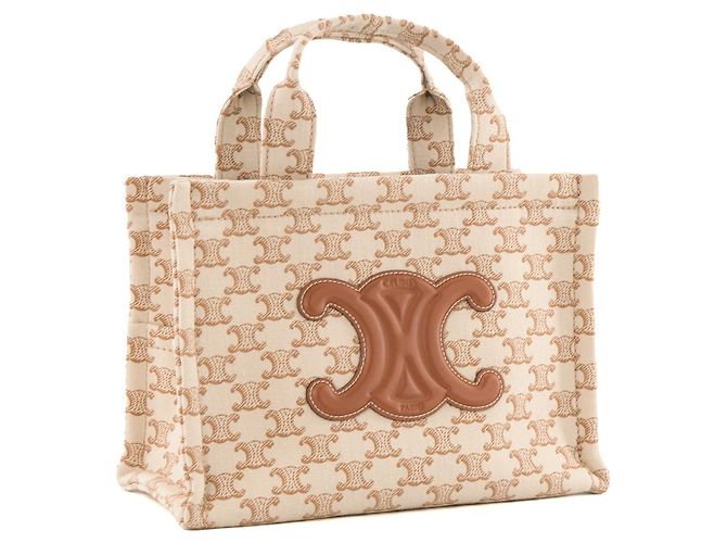 Cabas Céline CELINE - Thais Celine Shopper aus beigem Canvas und braunem Leder - Ansicht 2